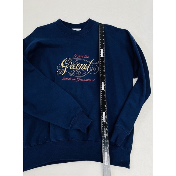 Vintage Grandma Sweatshirt Size XL‎ Embroidered Crewneck Blue - Picture 6 of 11